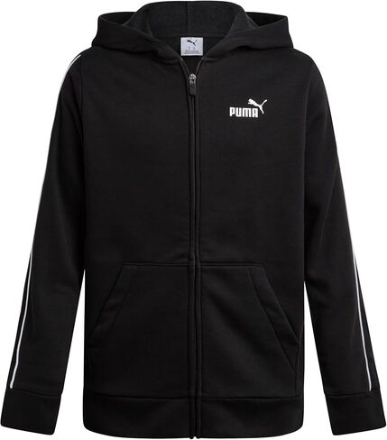 PUMA BOYS ZIP UP HODEIE - أداء مريح Fleece Kids up up Hoodie للأولاد - قميص من النوع الثقيل الرياضي للرياضة والارتداء اليومي in Saudi Arabia