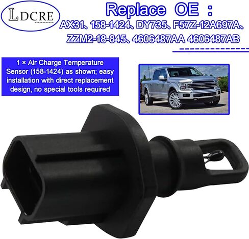 158-1424 Air Charge Temperature Sensor Fit for Ford E-150 E-250 E-350 Expedition 1997-2002,F-150 F-250 F-350 1997-2008,Mustang Navigator Ranger 1999-2005,Intake Air Temp Sensor Replace DY735 AX31 in Saudi Arabia
