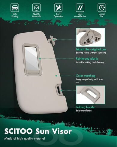 SCITOO رمادي الجانب الأيسر للسائق حاجب الشمس التلقائي مناسب لـ 2008-2014 لسوبارو امبريزا بدون فتحة سقف in Saudi Arabia