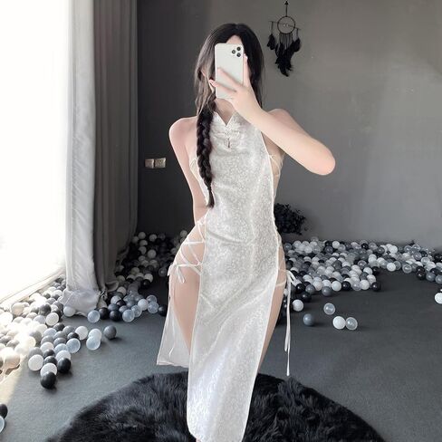 منظور النساء المثير للسيدات تشيونغسام فستان ذوي الياقات الجوفاء صينية صينية طفل الملابس الداخلية الكلاسيكية in Kuwait