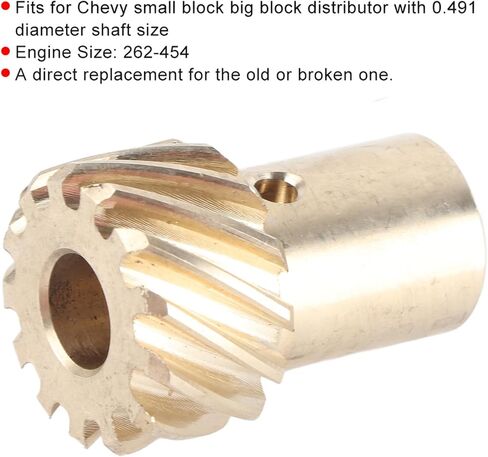 Chevy 262‑454 Roller Cam Distributor Gear 0.491 قطر العمود حجم البرونز in Saudi Arabia