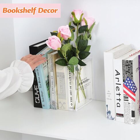 مزهرية على شكل كتب للزهور ، هدايا عشاق الكتب ، ديكور الغرفة الجمالية المزهريات الزهور اللطيفة ولا بد منها في المنزل ، رف الكتب ، غرفة النوم وديكور المكاتب للنساء وهدية المعلم-مثل يوم الأم (واضح) in Kuwait