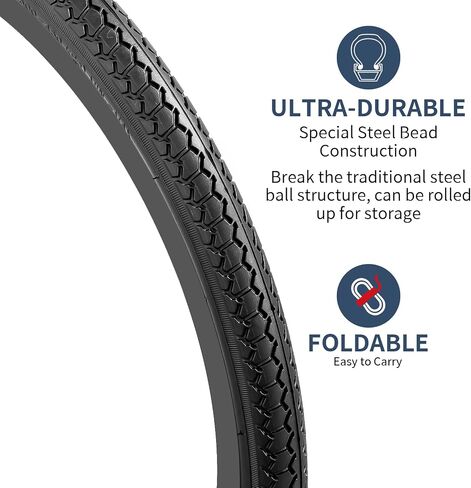 YUNSCM 20 x 1 3/8(37-451) Bike Tires and 20" Heavy Duty Bike Tubes Presta Valve Compatible with 20X1 3/8 Bike/Bicycle Tires and Tubes (B-003) in Saudi Arabia