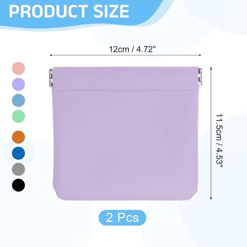 محفظة عملة Uxcell 2PCS للنساء ، حقيبة منظمة صغيرة منظمة ، حقيبة مكياج تخزين صغيرة محمولة للمحفظة ، الأرجواني (5 "x5") in Saudi Arabia