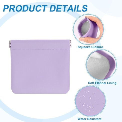 محفظة عملة Uxcell 2PCS للنساء ، حقيبة منظمة صغيرة منظمة ، حقيبة مكياج تخزين صغيرة محمولة للمحفظة ، الأرجواني (5 "x5") in Saudi Arabia