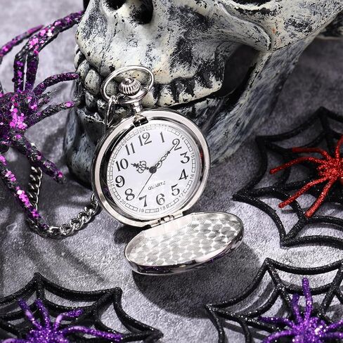 Halloween Pocket Watch Halloween Autumn Decoration Gift Vintage Quartz Pocket Watch with Chain for Men Women in Saudi Arabia