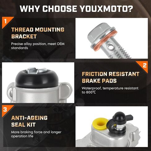 Youxmoto Front Brake Wheel Cylinders All Four, Fit for HONDA FourTrax Rancher 350/400-2004 2005 2006 2007 2008; for Foreman Rubicon 500-2001-2004; for Rincon 650-2003-2005, Fit for 45330-HN2-006 in Saudi Arabia