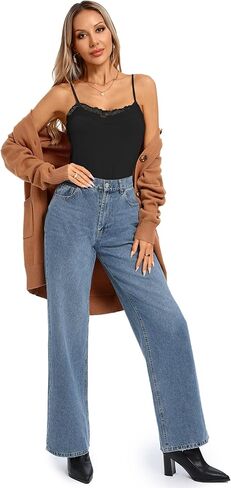 تونيك نسائي بدون أكمام بحزام سباغيتي قابل للتعديل من Kate Kasin، 3 قطع in Kuwait