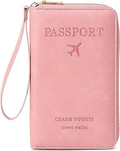 Rowgins RFID Passport Wallet Holder: Multi-Functional Passport Holder for Travel Essentials - Wallet Cover Case for Travel Women and Men Must Haves Accessories (brown) in Kuwait