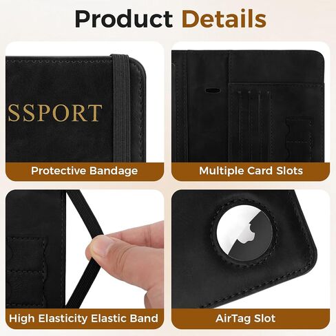 حامل جواز سفر للنساء للنساء - محفظة تغطية جواز السفر مع فتحة Airtag - RFID حجب PU PURESTRESS POSSPORT in Kuwait