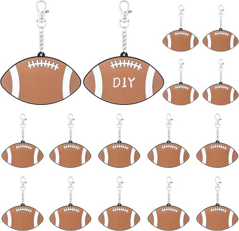 16 PCS Football Bag Pack Tags Sports Backpack Tags Luggage Travel Fastsables Labels Football Keychain chain accessories diy name id id gifts for team players coach in Saudi Arabia