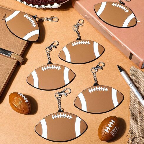 16 PCS Football Bag Pack Tags Sports Backpack Tags Luggage Travel Fastsables Labels Football Keychain chain accessories diy name id id gifts for team players coach in Saudi Arabia