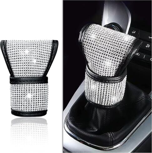 Crystal Auto Gear Cover Cover Bling Car Accessories ، واقي عصا الترس في السيارة العالمية من الخدش مع أغطية الراين التي تغطي إكسسوارات ديكور السيارة للنساء (Bling-003) in Saudi Arabia