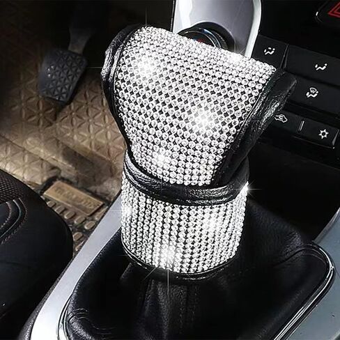 Crystal Auto Gear Cover Cover Bling Car Accessories ، واقي عصا الترس في السيارة العالمية من الخدش مع أغطية الراين التي تغطي إكسسوارات ديكور السيارة للنساء (Bling-003) in Saudi Arabia