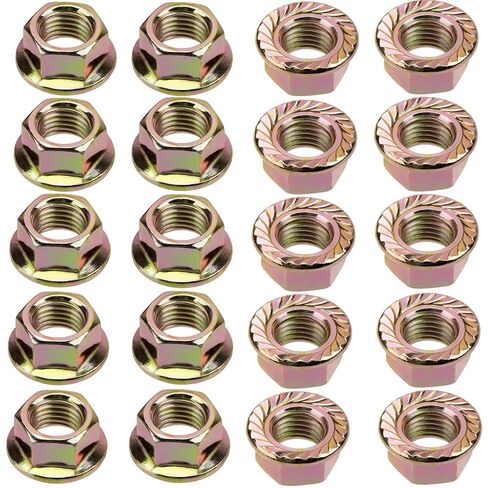 20pcs عادم شفة الصواميل M10-1.25-متوافق مع هوندا أكورد/سيفيك/أوديسي ، أكورا ، تويوتا-قفل تدور مسنن يحل محل 90212-SA5-003 in Kuwait