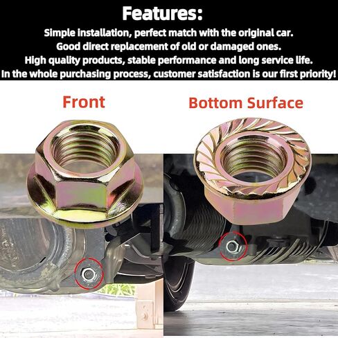 20pcs عادم شفة الصواميل M10-1.25-متوافق مع هوندا أكورد/سيفيك/أوديسي ، أكورا ، تويوتا-قفل تدور مسنن يحل محل 90212-SA5-003 in Kuwait