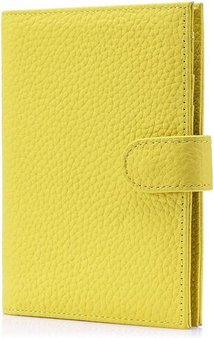 Passport Wallet for Women – RFID Blocking Passport Holder for Travel Women with Card Slots, Coin Pocket & SIM Slot – Slim Genuine Leather Travel Organizer – Lemon Yellow in Saudi Arabia