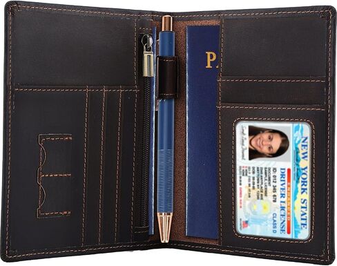 STAR VISTA Phoenix Leather Passport Holder, Calfskin Leather Travel Wallet - RFID Blocking, ID Window, Zipper Pocket, Pen & Notebook Included, AirTag Holder, Pale Pink in Saudi Arabia