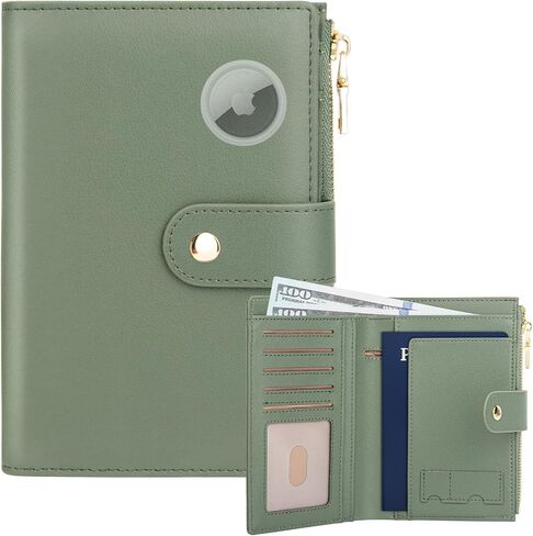 Passport Holder for Travel Women, RFID Blocking Passport Wallet with Airtag Slot, PU Leather Passport Cover Travel Wallet with Zippered Coins Pocket for Travel Essentials in Kuwait