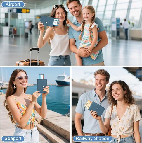Passport Holder for Travel Women, RFID Blocking Passport Wallet with Airtag Slot, PU Leather Passport Cover Travel Wallet with Zippered Coins Pocket for Travel Essentials in Kuwait