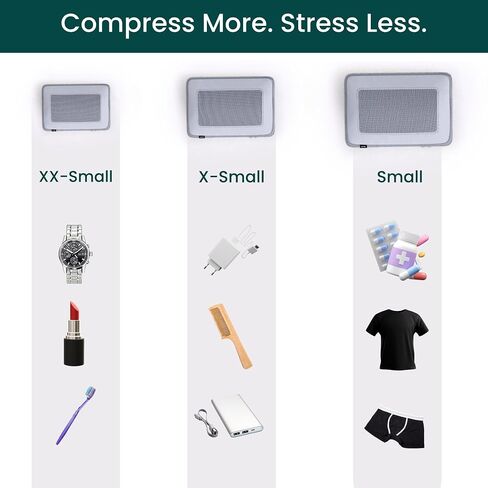 Nobl Travel Compressible Packing Cubes Set, 6 Pieces Travel Packing Organizers, Compression Luggage Cubes for Suitcases & Carry On, Space Saving (XXS, XS, S, M, L, XL) - Cloud in Kuwait