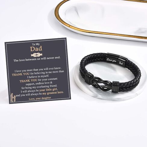 Mens Boys Leather Bracelet Gifts for Son Brother Grandson Nephew Husband Dad Uncle, Love You Infinity Bracelets Jewelry Christmas Valentines Day Birthday Graduation Gifts for Teen Boy Men Him in Saudi Arabia