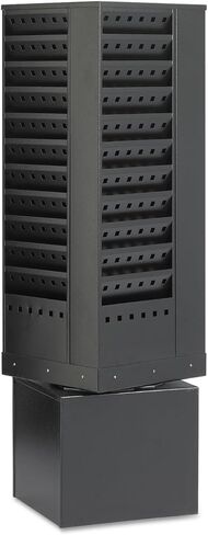Safco Products 4325BL Industrial Steel Rotary Magazine & File Rack - 92 Pocket, Black - 360° Rotational Steel Base, 5 lbs. Capacity Per Pocket in Saudi Arabia