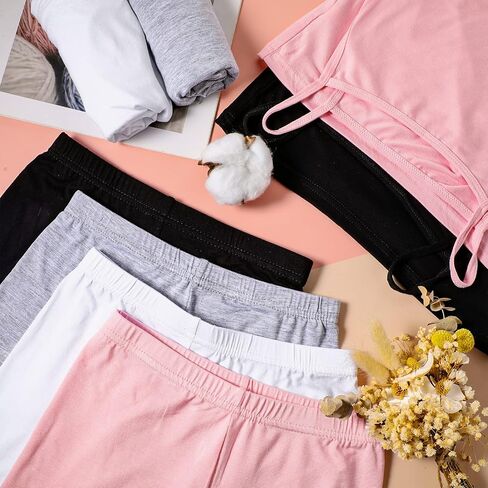 Hercicy 8 Packs Toddler Tank Tops Girls and Dance Shorts Toddler Sleeveless Strap Crop Gymnastics Yoga Shorts for Ballet in Saudi Arabia