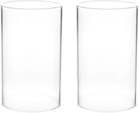 Glass Candle Lampshade 2Pcs Clear Hurricane Candle Holder Windproof Glass Shade for Home Decor Living Room Bedroom in Saudi Arabia