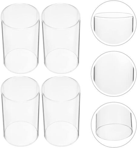 Glass Candle Lampshade 2Pcs Clear Hurricane Candle Holder Windproof Glass Shade for Home Decor Living Room Bedroom in Saudi Arabia