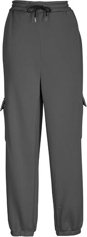 Cargo Pants for Women High Waisted Baggy Elastic Parachute Pants Casual Loose Wide Leg Jogger Straight Trousers in Saudi Arabia