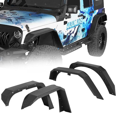 Hoke Road المحسّن مشاعل Flate Fender Frender Fronts and الخلفية لعام 2007-2018 Jeep Wrangler JK 2/4 DOORS in Kuwait