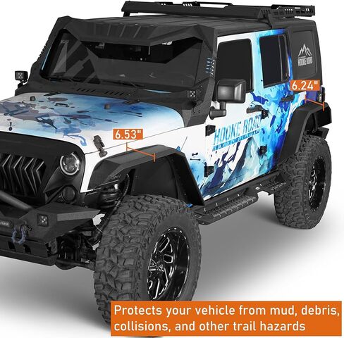 Hoke Road المحسّن مشاعل Flate Fender Frender Fronts and الخلفية لعام 2007-2018 Jeep Wrangler JK 2/4 DOORS in Kuwait
