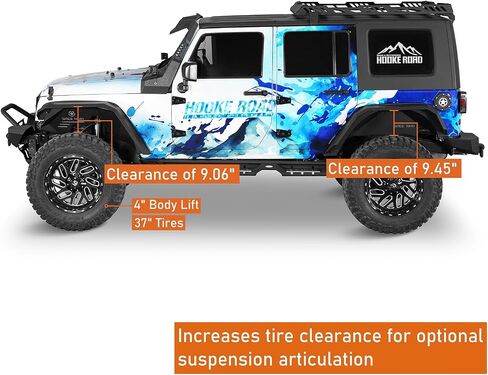 Hoke Road المحسّن مشاعل Flate Fender Frender Fronts and الخلفية لعام 2007-2018 Jeep Wrangler JK 2/4 DOORS in Kuwait