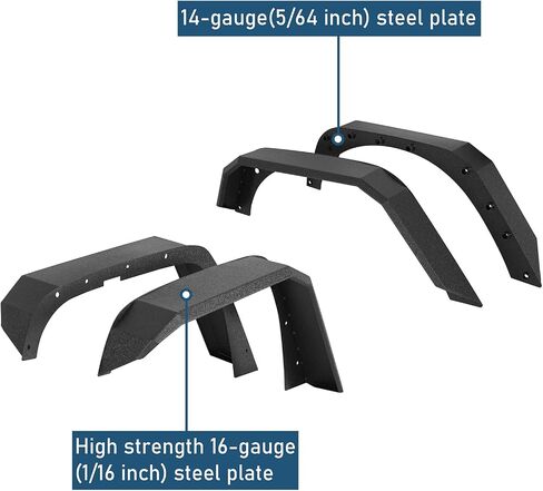 Hoke Road المحسّن مشاعل Flate Fender Frender Fronts and الخلفية لعام 2007-2018 Jeep Wrangler JK 2/4 DOORS in Kuwait