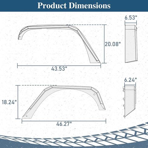 Hoke Road المحسّن مشاعل Flate Fender Frender Fronts and الخلفية لعام 2007-2018 Jeep Wrangler JK 2/4 DOORS in Kuwait