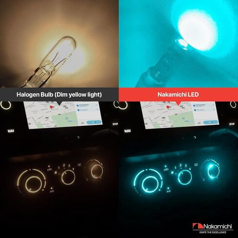 Nakamichi T5 W2W LED Bulb 37 74 2721 for PC74 PC37 Socket, Extremely Bright 12V 2016 SMD Chip Dashboard Instrument Panel Gauge Cluster Control Indicator Interior Light Lamp (Emerald Green, Pack of 12) in Saudi Arabia