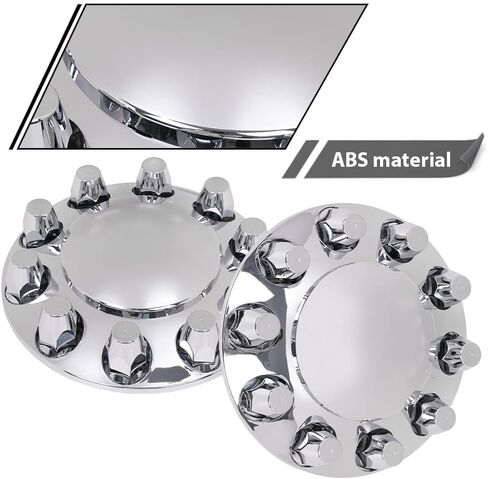 G-Plus Front Wheel تغطي محور المحور شبه البلاستيكي ABS تناسب معظم 10 ثقوب 20 "و 22.5" و 24.5 "عجلات شبه مشتتة مع 11.25" عجلات دائرة الكروم الفضة in Saudi Arabia