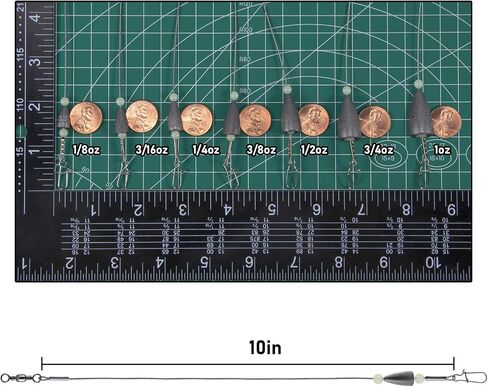 Dr.Fish 15 Pack Carolina Ready Rigs with Bullet Sinkers, Pre Rigged Stainless Steel Wire Leaders for Bass Fishing Rigs Snelled Hooks Freshwater Leaders with Swivels Catfish Walleye in Saudi Arabia