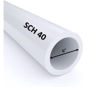 6" Schedule 40 PVC Pipe (Cut to Custom Lengths) (6" x 1')