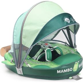 AnjeeIOT Mambobaby Dinosaur Baby Float with Canopy, Non-Inflatable Pool Float for Infants 3-24 Months in Kuwait