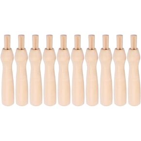 STOBOK 10pcs Poking Felting Needle Pen Wooden Felting Needle Handles Cross Stitch Needle Handles Punch Needle Holder Needle Felting Tools Wool Felting Supplies for Craft, 7x1.4cm