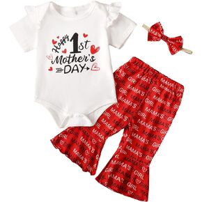 Baby Girl Mother's Day Outfit Newborn Happy 1st Mother's Day Clothes