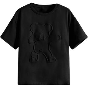 OYOANGLE Boy's Short Sleeve Crew Neck T-Shirt Cartoon Tee Top Trendy Summer Tees