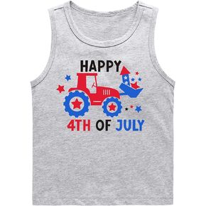 4th of July Tank Tops Boys Girls American Flag Shirts Kids Patriotic USA T-Shirt Cotton Sleeveless Tees Tops 2-8T