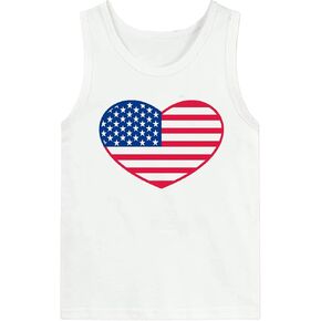 4th of July Tank Tops Boys Girls American Flag Shirts Kids Patriotic USA T-Shirt Cotton Sleeveless Tees Tops 2-8T