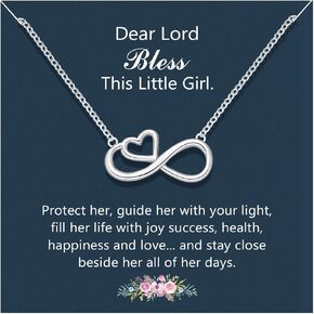 UNGENT THEM Infinity Heart Necklace for Girls, Birthday Valentines' Day Graduation Confirmation Christmas Back to School Gifts for Teens, Girls