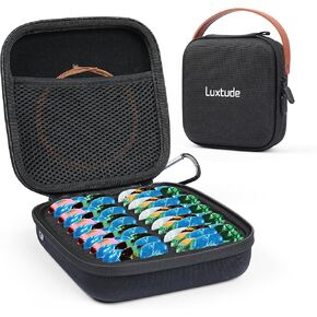 حافظة حامل اختيار الجيتار الفاخرة للحاجز، من أجل ChromaCast، من أجل D'Addario، من أجل JIM DUNLOP، من أجل Bolopick، منظم تخزين ملحقات الجيتار، يناسب 66 قطعة، حافظة فقط in Kuwait