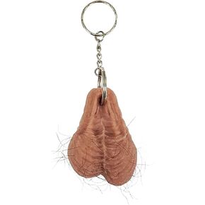 Funny Hairy Keyring Gift for Women Men Boy Girl, Charm Bag Keychain for Fun,Funny Resin Hanging Ornaments（1PC ）