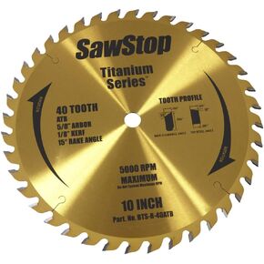 SawStop Circular Saw Blade, 40 Teeth, Wood